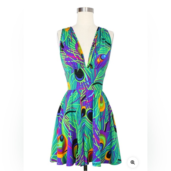 NWT Trashy Diva CAMI ROMPER - MARDI GRAS FEATHER size 14